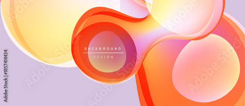 Abstract flowing shapes, warm colors, modern design. Soft gradients create dynamic visual effect. Background features text element.