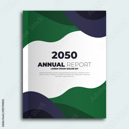 Modern Annual Report Cover Design with Abstract Shapes