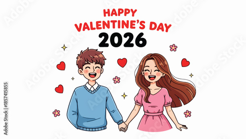 Adorable Proposal Ring Box Character Holding a Diamond Ring and Heart Balloon, Kawaii Engagement Illustration for Wedding Theme