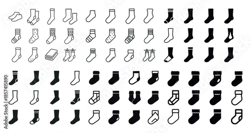 Collection of diverse sock styles in various patterns and design