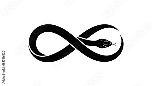 Black Infinity Symbol with Bird Silhouette.