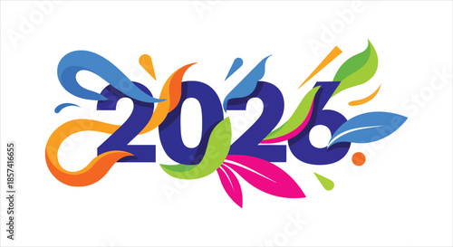 Vibrant 2025 logo design with colorful swirling shapes and dynamic elements