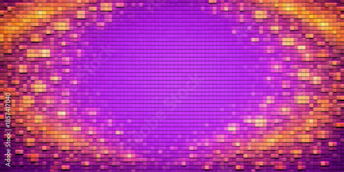 Abstract colorful vector background with a purple and blue geometric mosaic pattern featuring shiny square pixels and a digital star glow design on a violet grid wallpaper illustration