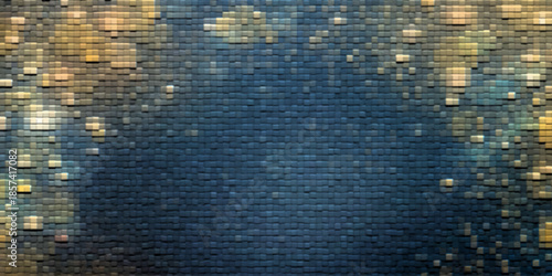 Blue abstract city background with a square block pattern and textured grunge design featuring a vintage canvas wall material wallpaper