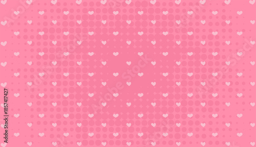 Light pink heart pattern on a mottled pink background. Valentines Day love and romance concept for greeting card or banner.