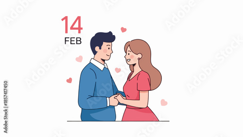 Happy Young Couple Expressing Love and Togetherness on Valentine's Celebration