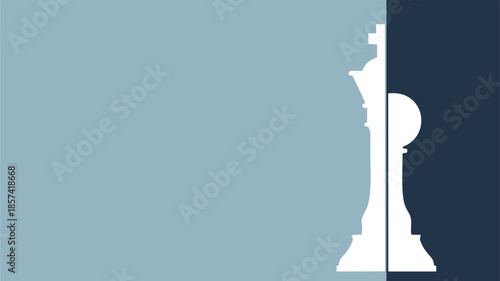 Chess Strategy Concept Illustration Showing Pawn and King Symbolizing Leadership