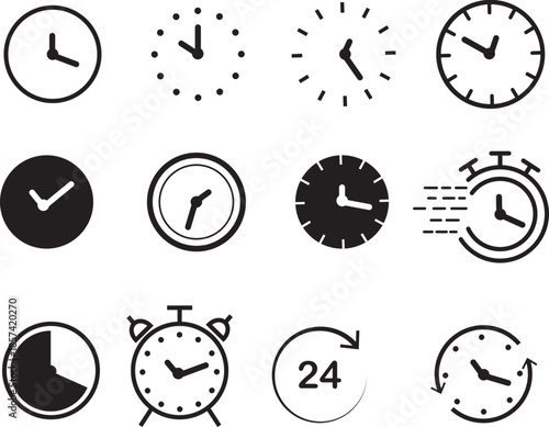 set of clocks | Clock icons collection | time colection icons svg