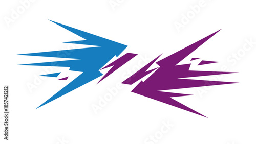 Blue and Purple Lightning Bolt Icons.