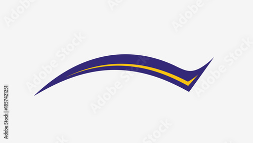 Blue and Yellow Curved Line Design Element.