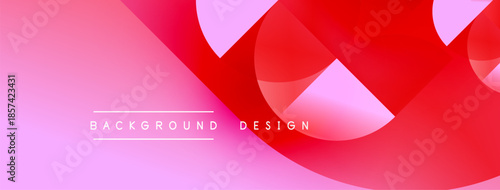 Abstract pink, red flowing shapes create dynamic background. Modern design elements suggest energy, movement, visual appeal.