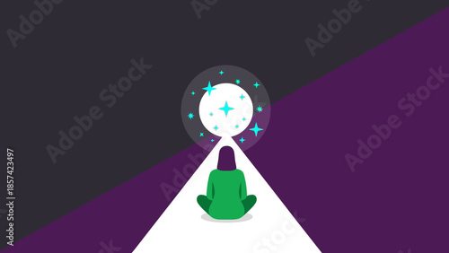 A person sitting in contemplation, looking towards a glowing portal symbolizing opportunity and future possibilities