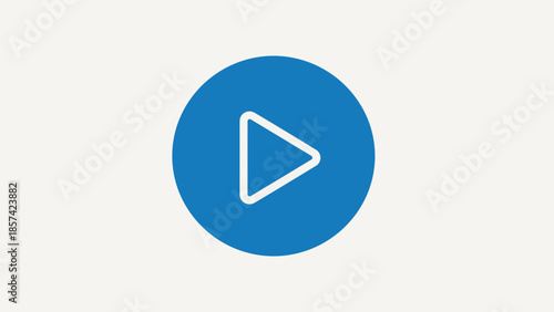 Blue Circle Play Button Icon Symbol.