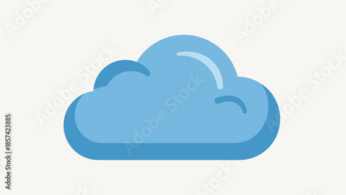 Blue Cloud Icon Simple Design Element 2.