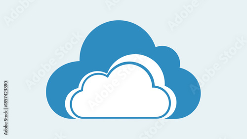 Blue Cloud Icon Simple Design Element 4.