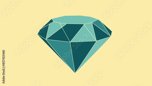 Blue Diamond Jewel Gemstone Illustration Graphic.