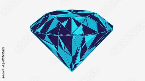 Blue Diamond Gemstone Luxury Jewelry Illustration.