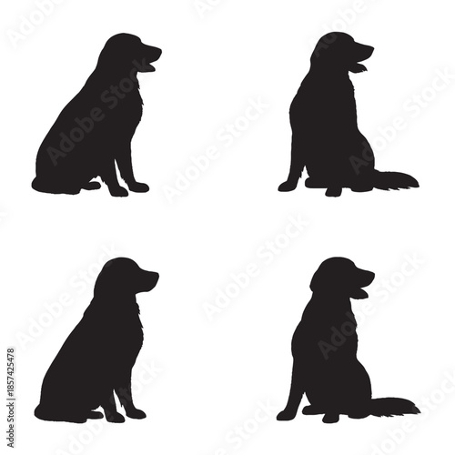 Sitting Dog Silhouette Set
Dog Sitting Logo Icon
Calm Dog Silhouette Vector