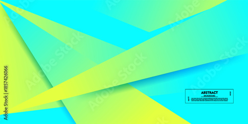 Bright blue and green gradient abstract background. Simple realistic paper cut design with light elements. EPS10 vector.