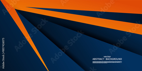 Abstract dark background with blue and orange square pattern design. Simple banner with diagonal lines background. EPS10 vector.