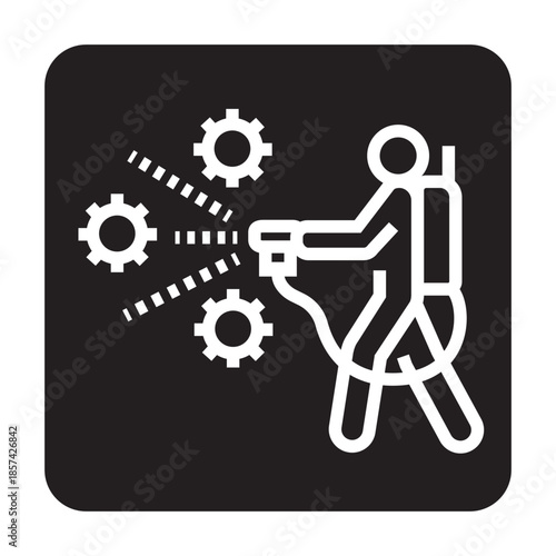 disinfection black line icon for digital and print projects.  Minimal clean icons for apps and websites.