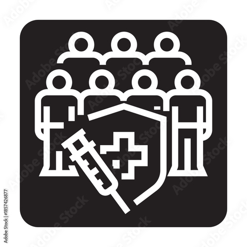 immunization black line icon for digital and print projects.  Minimal clean icons for apps and websites.