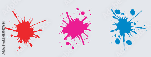 Color ink splashes. Grunge splatters