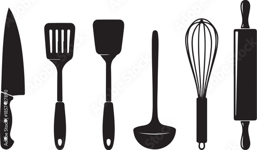 Kitchen utensils for cooking and baking