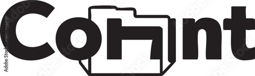 Cohint vector logo design: black and white folder icon eps silhouette