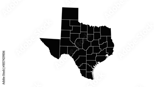 3d illustration of an isolated united states map with white borders and a three-dimensional country outline on a plain background for geography and cartography