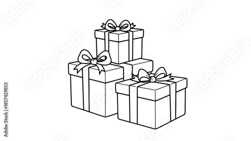 A festive 3d isolated red gift box with a decorative ribbon and bow makes a perfect surprise package for a Christmas holiday celebration or a birthday anniversary present