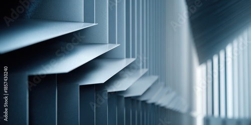 Abstract close-up of contemporary office facade with precise geometric patterns