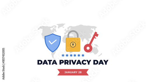 Data privacy day flyer illustration