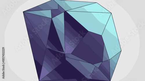 Blue Polygonal Geometric Shape Illustration.