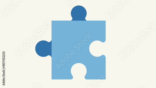 Blue Puzzle Piece Illustration with Missing Parts.