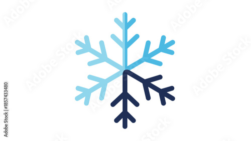 Blue Snowflake Illustration with Gradient Effect.