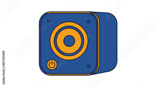Blue Speaker Icon with Power Button.