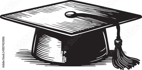 Graduation cap vector illustration: mortarboard clip art for education designs eps silhouette