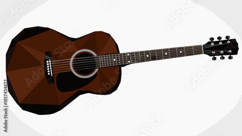 Brown Acoustic Guitar with Dark Neck.