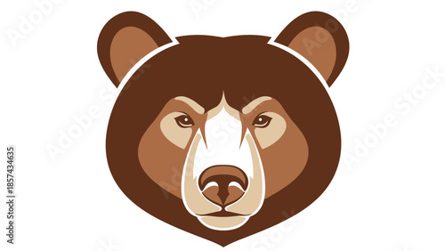 Brown Bear Face Illustration Vector Graphic.