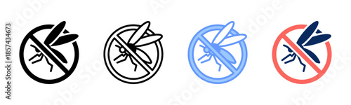 Mosquito icon set multiple style collection