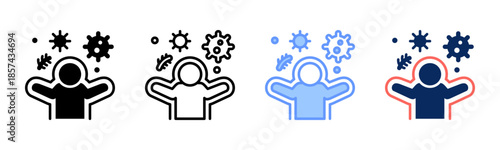 Immune icon set multiple style collection