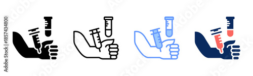 Blood Test icon set multiple style collection