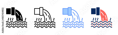 Dirty Water icon set multiple style collection