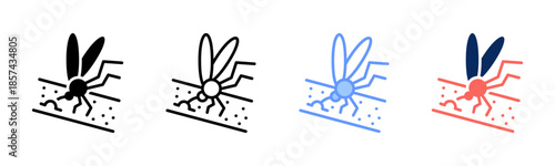 Mosquito icon set multiple style collection