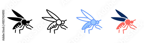Mosquito icon set multiple style collection