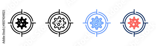 Bacteria icon set multiple style collection