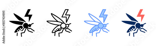 Mosquito icon set multiple style collection