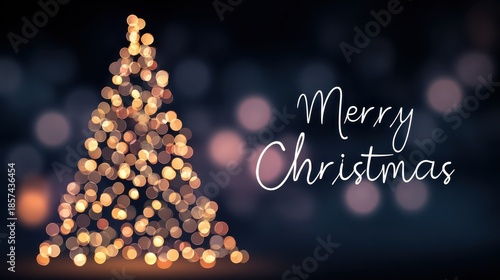 Merry christmas tree with bo lights