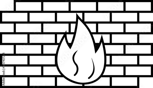 Firewall Icon - Minimalist Symbol of Network Security, Protection, and Access Control for UI and Tech Design